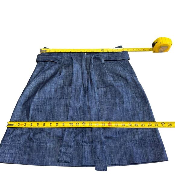 Anna Maria Paletti Skirt Denim Jean Belt Made In Italy 10 Short Pockets Preppy - Picture 7 of 7